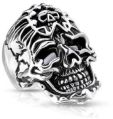 Metal Silver casual wear fancy skull ring