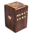 Rectangular Brown wooden money bank box