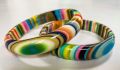 Polished Round Multicolor Resin Bangle Set