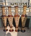 Polished Brown wooden handicraft flower pot