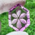 Hexagon Shaped Amethyst Fantasy Cut Gemstone