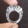 Gemstone Polished natural crystal quartz carving ring