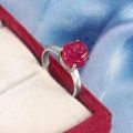 Ruby Silver Bezel Ring