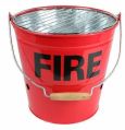 Round Red Printed Mild Steel Fire Bucket