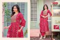 Cotton Pink Full Sleeve Unstitched Regular Round Neck Printed Machine Made salwar kurti set