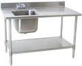 Rectangular Silver stainless steel sink work table