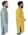 Multicolor Long Sleeve Plain mens khadi cotton long kurta