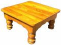 Golden Brown Wood Square pooja chowki