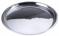 Round Silver Polished Stainless Steel Serving Plate