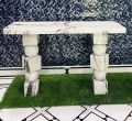 JR CRAFTS INDIA White Silver Grey Creamy Brown White panda Plain stage marble console table