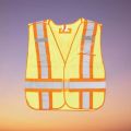 Orange and Yellow PolyesterMaterial reflective safety jacket