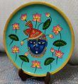 Metal Multicolor Round pichwai painting wall plate
