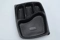 4 Compartment Black PP Meal Tray