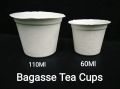 Round White Plain sugarcane bagasse tea cups