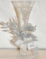 Inner Floating Glass Candle with Silver Flower Holder