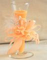Peach Colour Candle with Wine Glass Holders