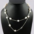 Sterling Silver Necklaces White Pearl Beads
