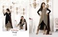 Fs1370 Georgette Embrodary Work  Gray&black  Semi Stitched Saitght Suit