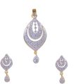 Designer American Diamond  Pendan With Earring Set