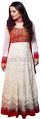 White and red colored Anarkali Suit