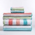 Multi Colored Striped Bath Towels