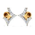 DishiS Designer Jewellery Round Gold beautiful 18kt natural diamond earrings
