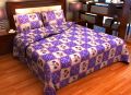 Factorywala Premium Cotton Floral Print Purple Colour Double Bed Sheet