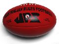 Red Genuine Leather Aussie Rules Football