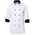 contrast collar chef coat
