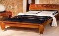 wooden double bed