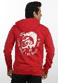 Mens Red Hooded Sweat Shirt