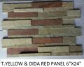 6X24 T Yellow And  Dida Red Wall Cladding Panel