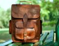 Ganuine goat leather messenger college backpack bag