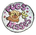 HUFT Pugs Kisses Round Dog Bed
