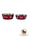 Red- Bones and Paws Dog Bowl -S and M