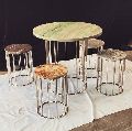 Iron & Marble Stone Coffee Table Set