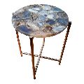 SSF1108 Iron & Agate Stone Side Table