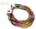 Natural Watermelon Tourmaline Faceted 3-4mm Beads String Strand