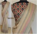 bhagalpuri silk cotton sarees with kalamkari blouse