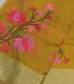 muslin silk sarees with embroidery work