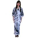 White Gray beautiful indian cotton long kimono