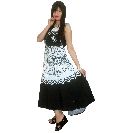 Black & White Lotus Ombre Casual Sleeveless Evening Gown