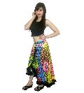 Colorful Designer Ruffle Maxi Skirt