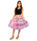 Pink boho summer short skirt