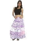 Handicrunch Cotton Cotton pink purple floral mandala print floor length long skirts