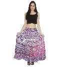 Cotton Handmade Pink Purple Ombre Mandala Print Floor Length Long Skirts