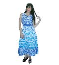 Handicrunch sky blue floral mandala sleeveless evening gown wedding proms party maxi dress