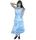 Sky Blue Peacock Feather Print Casual Sleeveless Vintage Evening Gowns