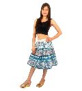 Sky Parrot Print Mandala Wrap Around A-Line Elastic Short Skirts, Midi For Girls