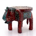 Little India Designer Wooden Elephant Stool Handicraft Gift